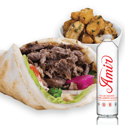 Trio pita au shawarma