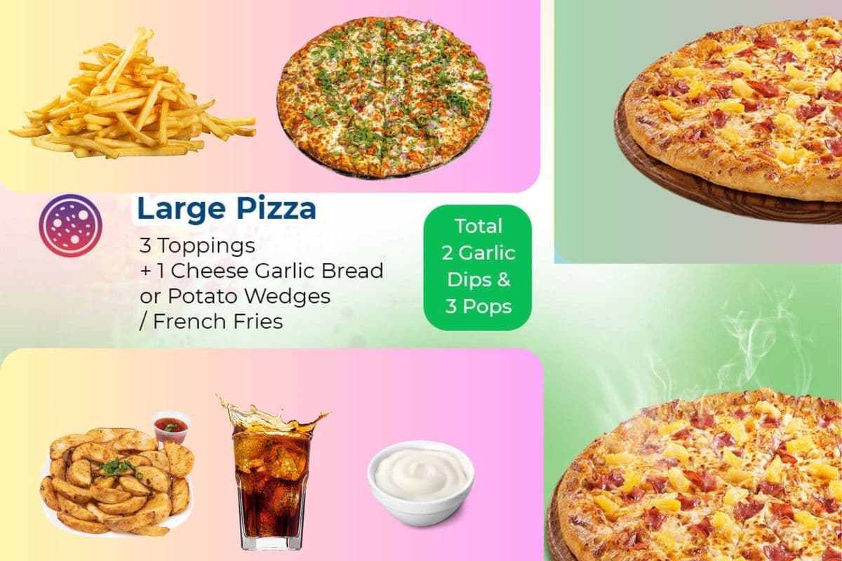 Large Size Pizza Combo (Veggie side order)
