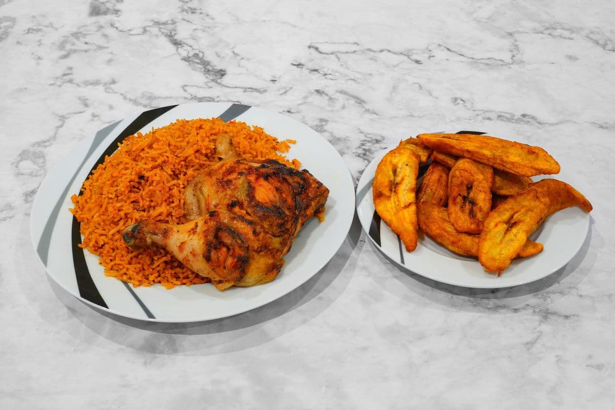 Jollof Rice Super Combo (Two Sides + One Drink)