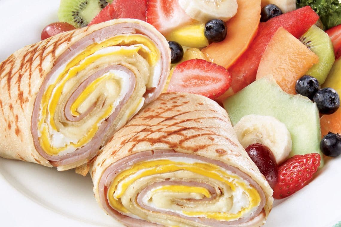 Sunshine panini-crêpe (850 - 860 Cals.)