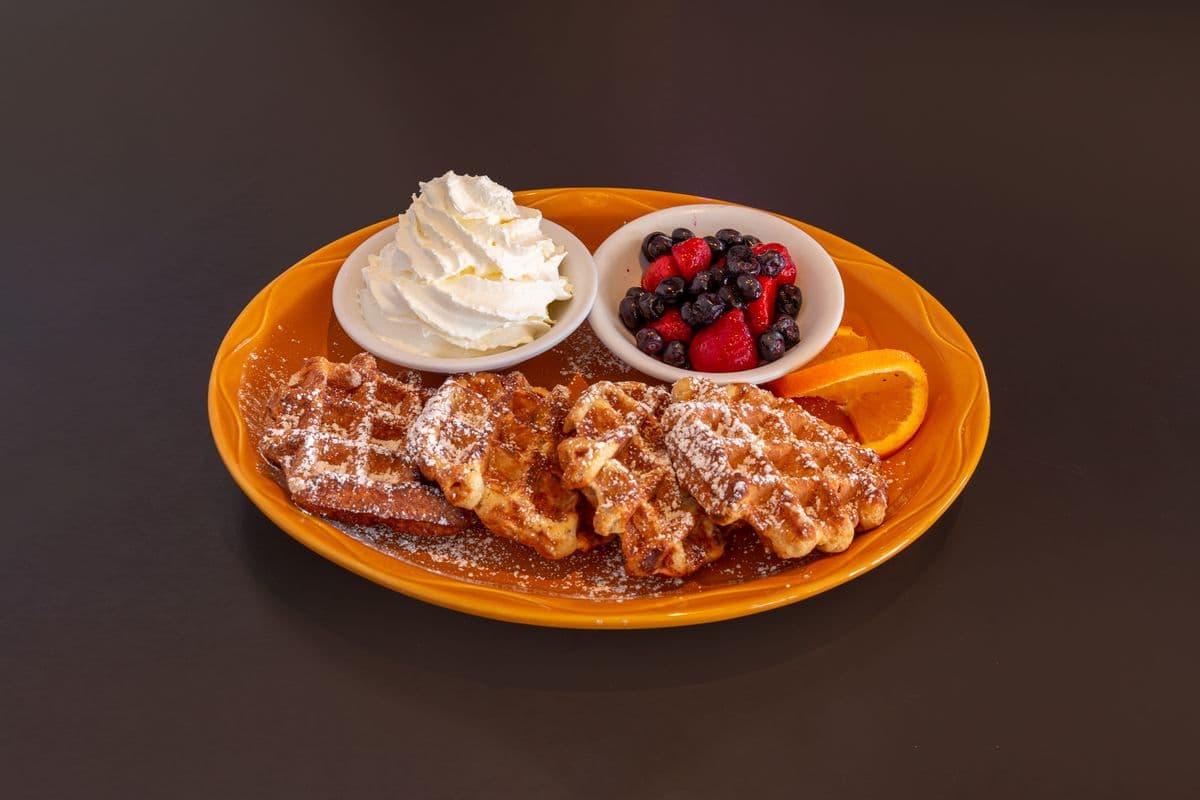 Waffles with Berries and Whipped Cream