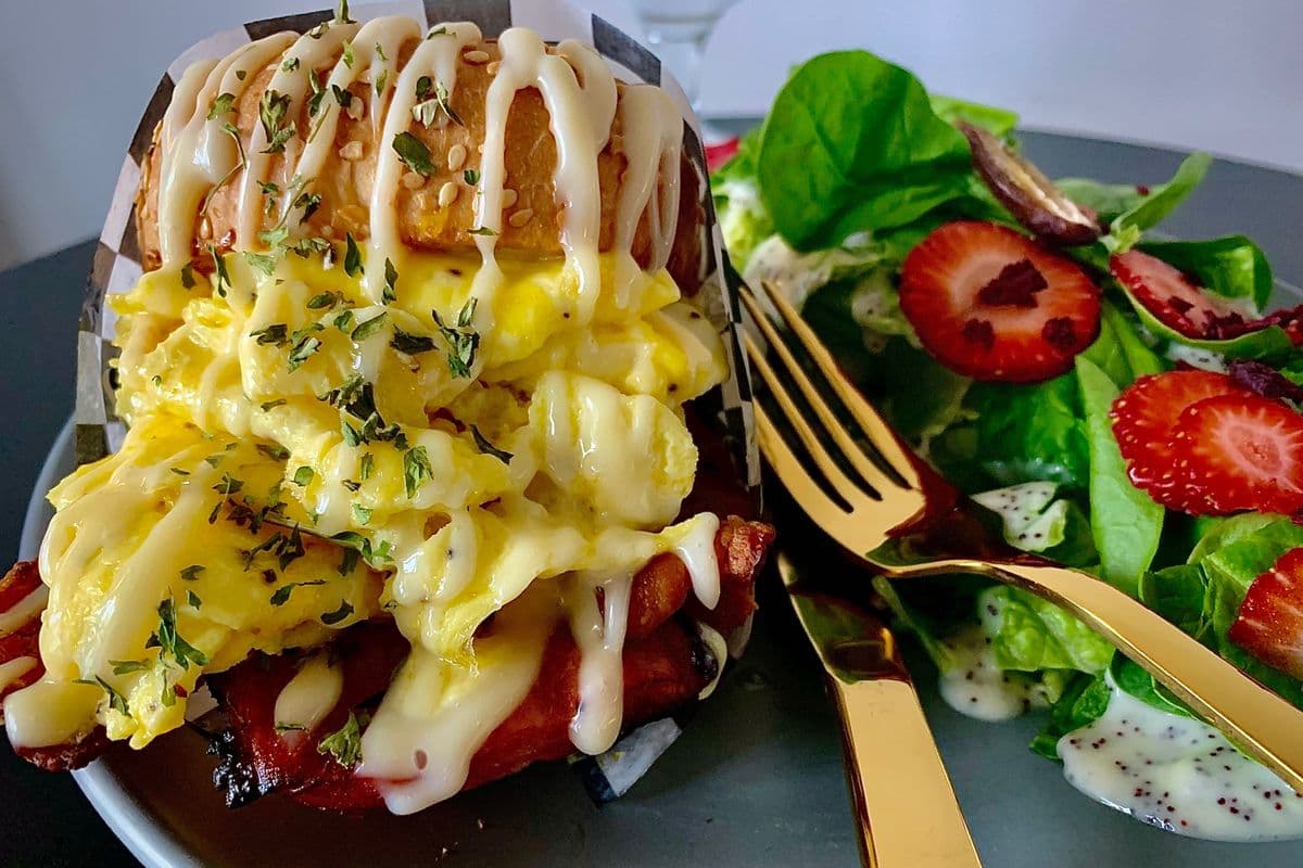 Greedy Breakfast Burger Meal