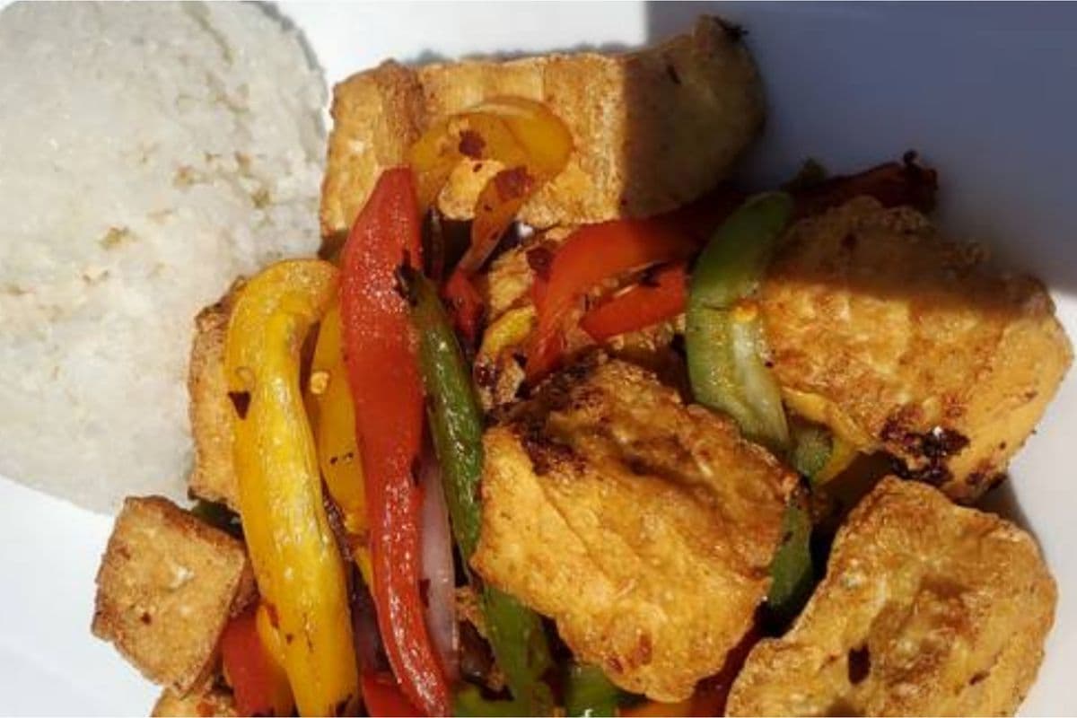 46. Salt and Pepper Fried Tofu with Rice