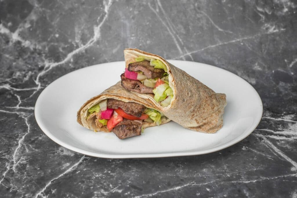 Large Lamb Kebab Wrap Halal
