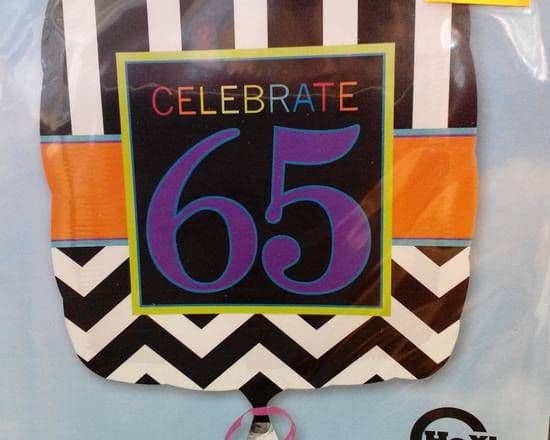 18" Round Foil Balloons (65th Birthday)