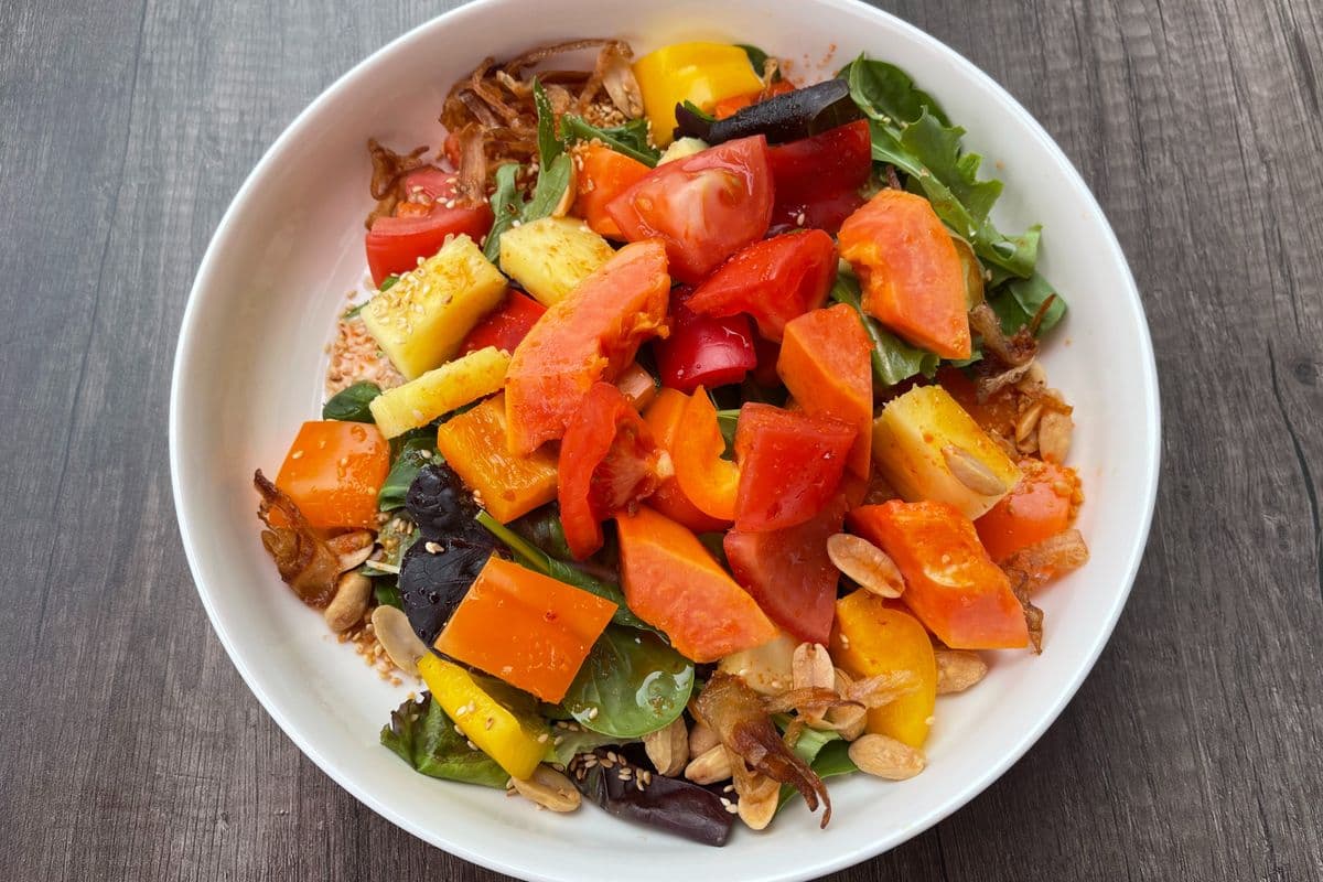 Asian Salad with Pineapple and Papaya