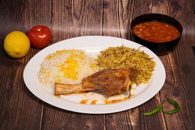 Quzi with biryani rice