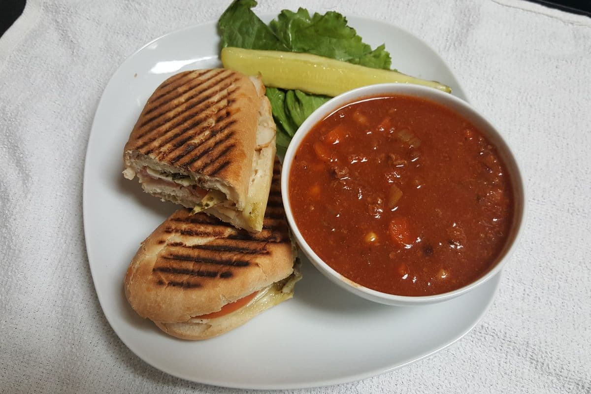 Chicken Basil Swiss on Baguette