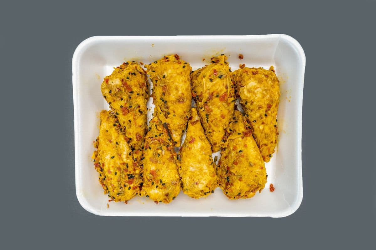 Cooked Achari Soya Chaap