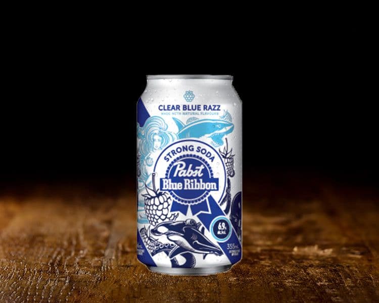 PBR Strong Soda Clear Blue Razz PBR Strong Soda Clear Blue Razz