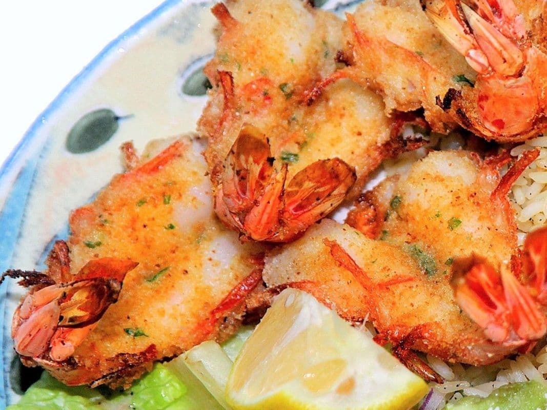 Santorini Sizzling Garlic Shrimp.