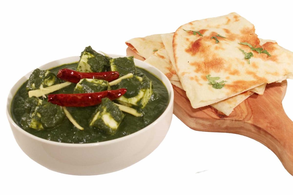 Palak Paneer Bowl with Naan (Vegetarian)