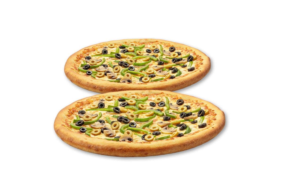 Deux Pizzas Larges Végétariennes / Two Large Vegetarian Pizzas