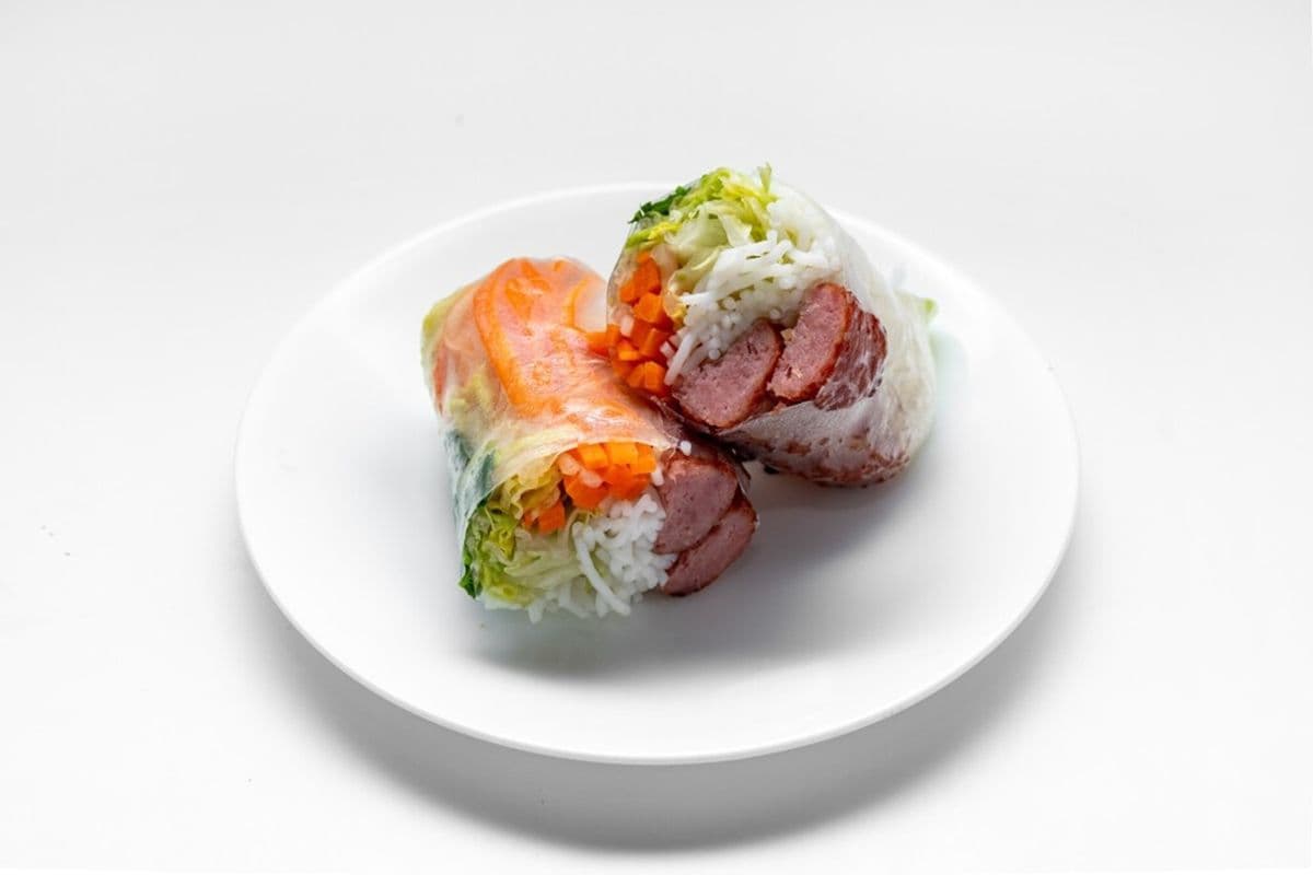 Grilled Vietnamese Sausage Fresh Rice Paper Rolls
