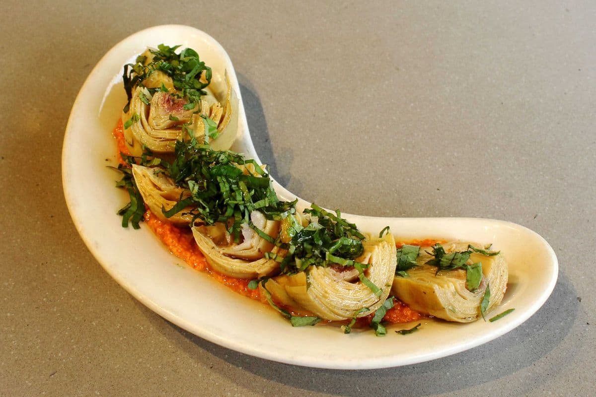 Marinated Artichokes and Romesco