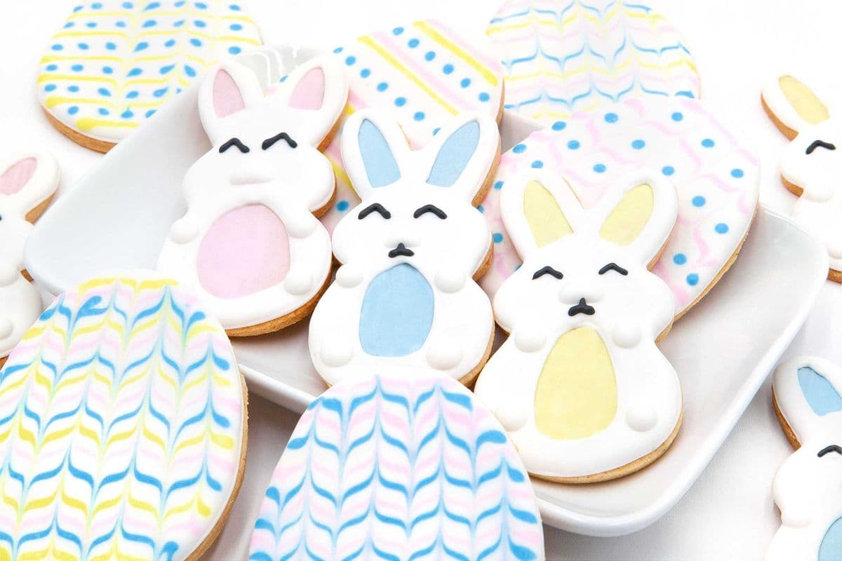 Easter Bunny and Egg Sugar Cookies