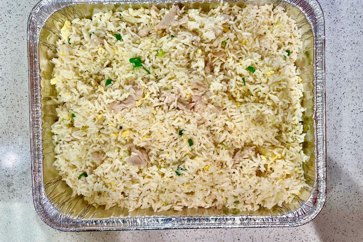 Minced Ginger and Diced Vegetable Fried Rice 薑茸蘭粒炒飯 Party Tray R