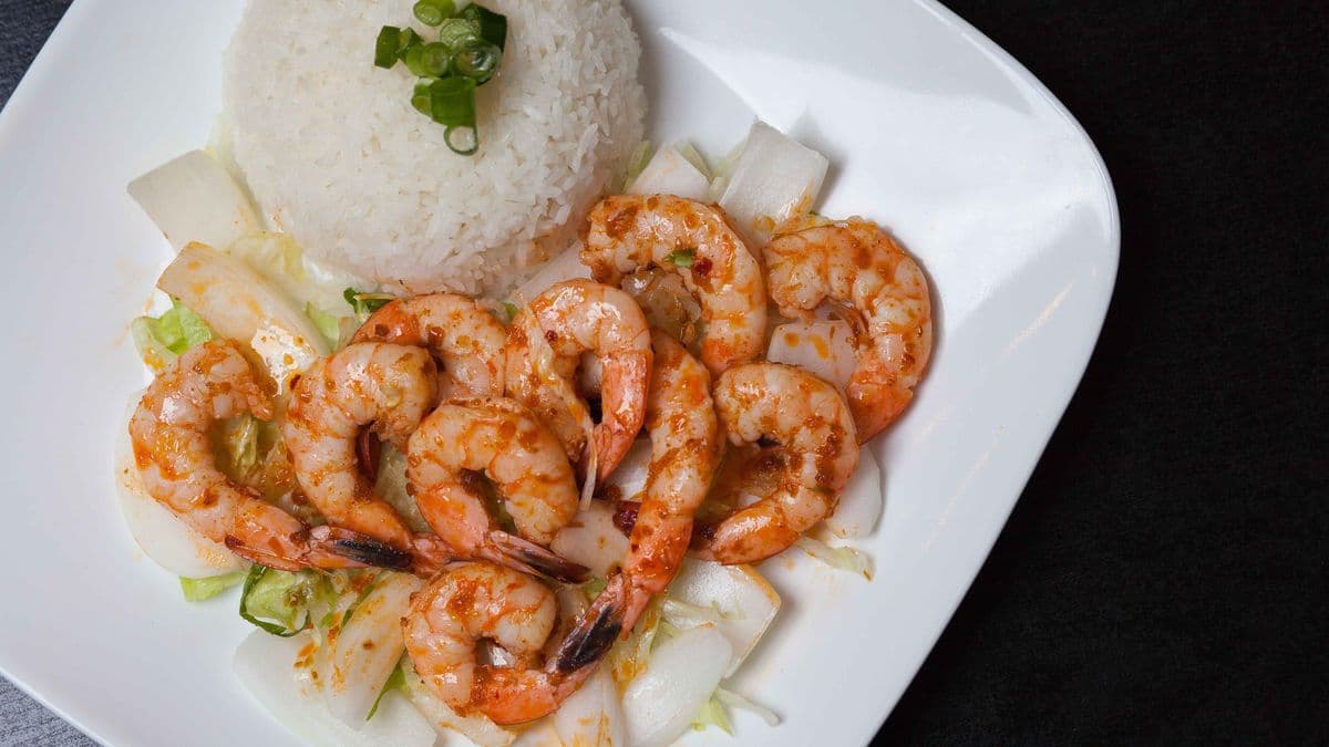 80.Lemongrass Shrimp on Rice