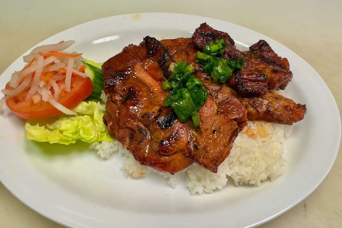 C1. Steamed Rice with Two Grilled Pork Chops (Com Two Suon Nuong)