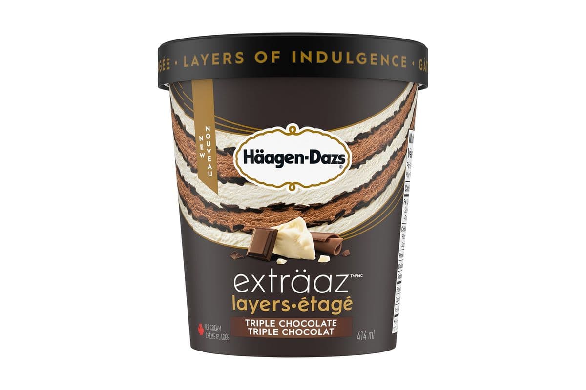 Häagen-Dazs Extraaz étagé trois chocolats / Layers Triple Chocolate (414 ml)