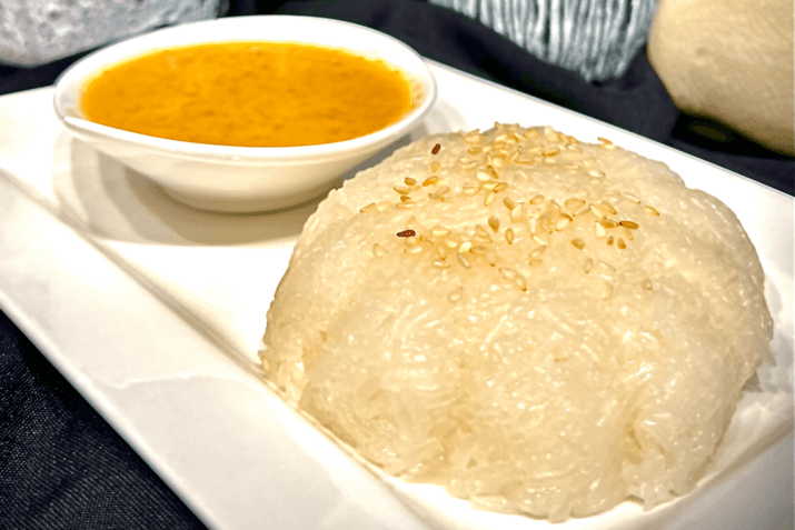A7. Sticky Rice with Peanut Sauce