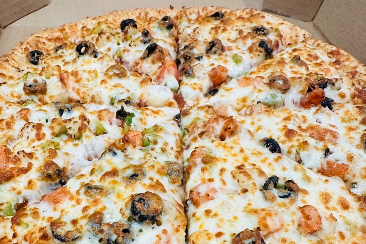 1. Large Greek Pizza comes