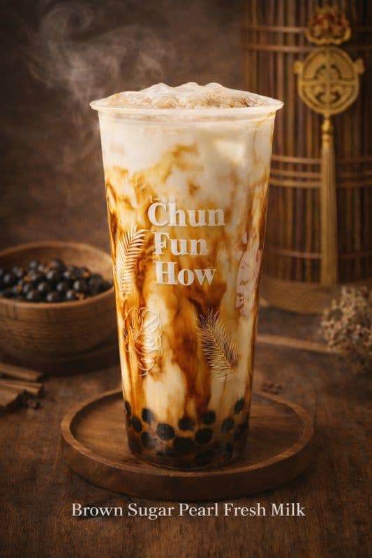 Brown Sugar Fresh Milk w Pearl 黑糖珍珠鮮奶 / 黑糖珍珠鮮奶