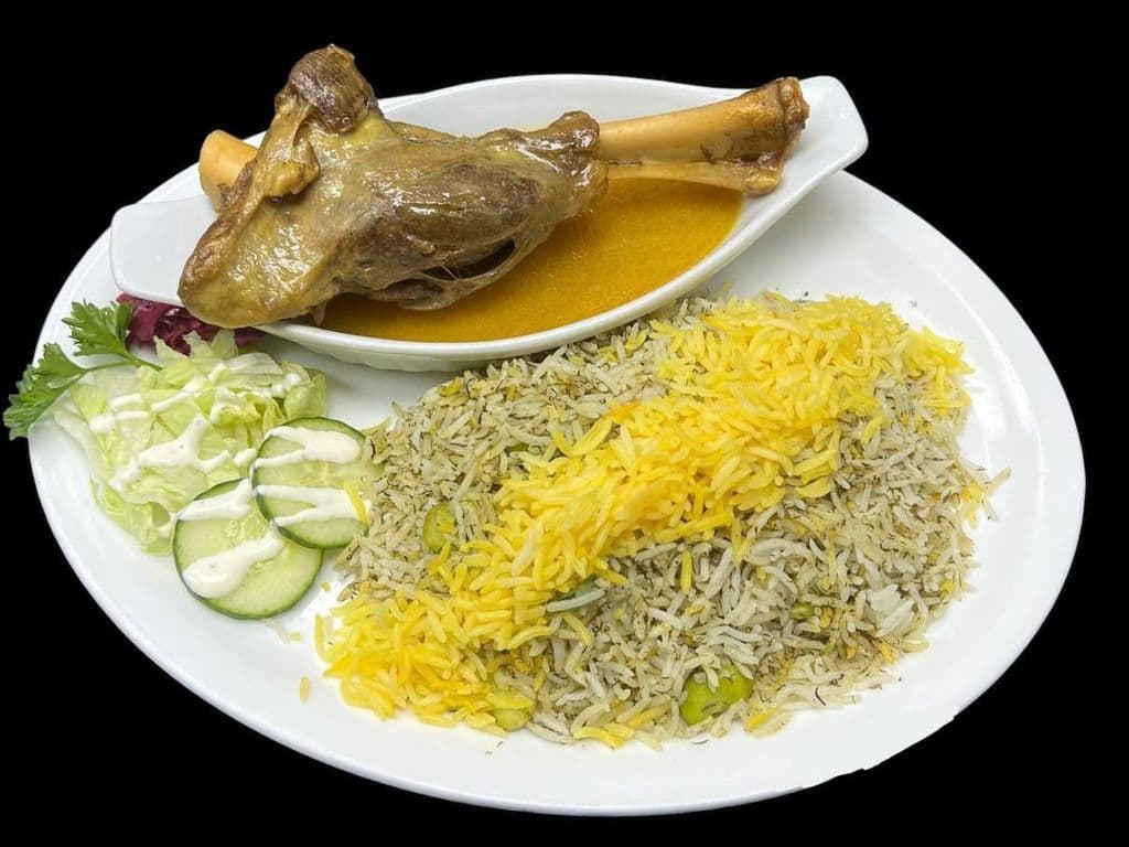 Baghali polo with shank