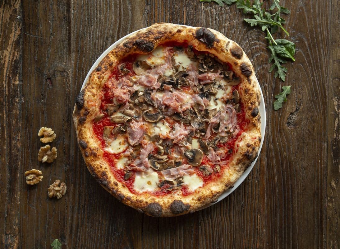 Prosciutto and Funghi Pizza