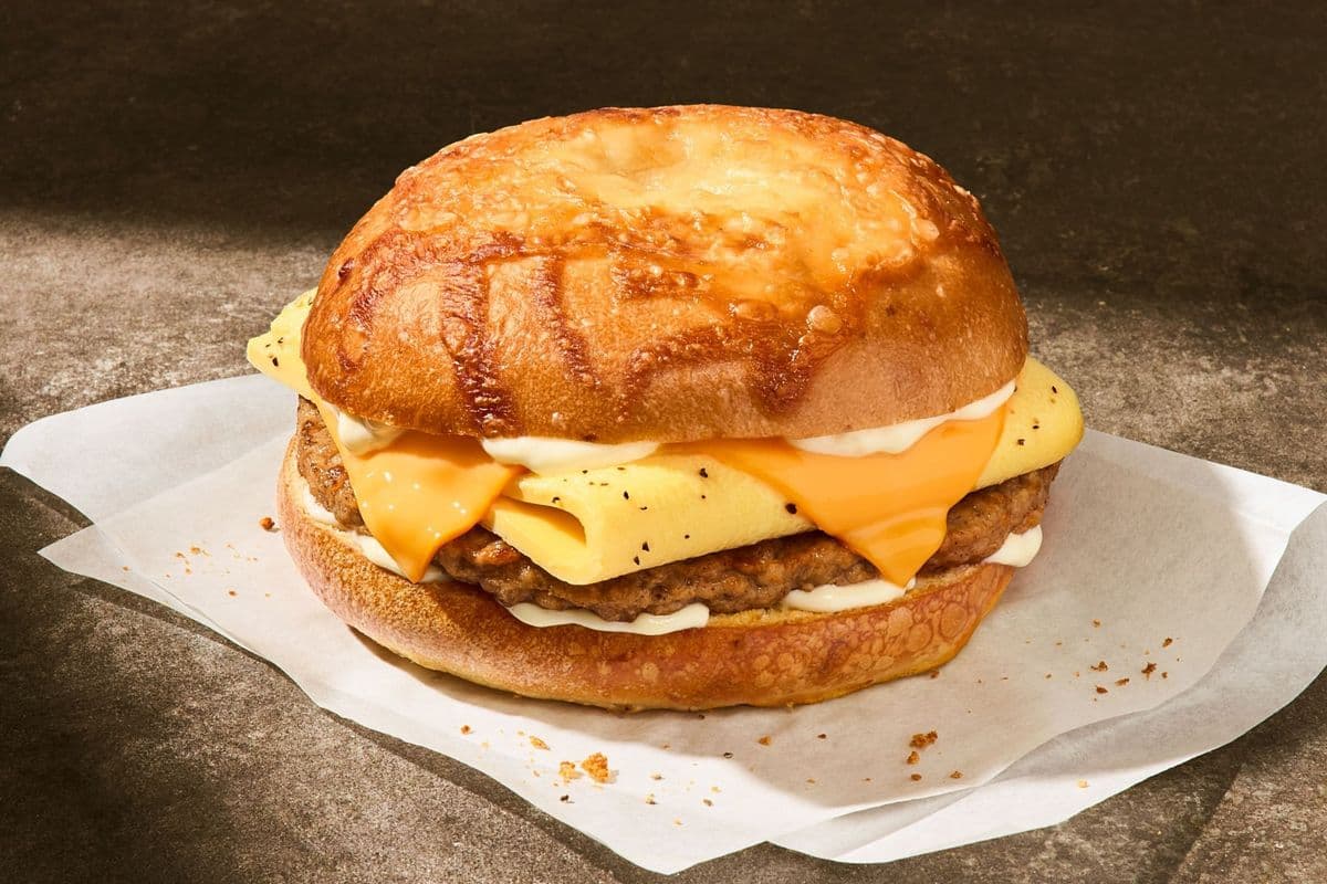 Sausage & Egg Asiago Bagel Stack