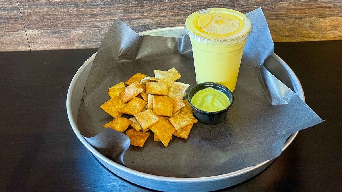 Chips and Chutney with Mango Lassi