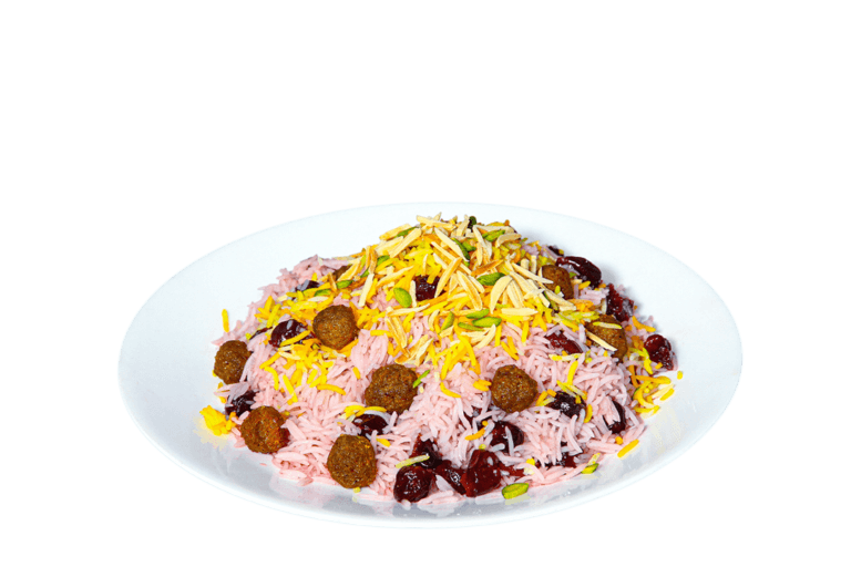 Albaloo Polo (Meat Ball) (Vegetarian Option Available)