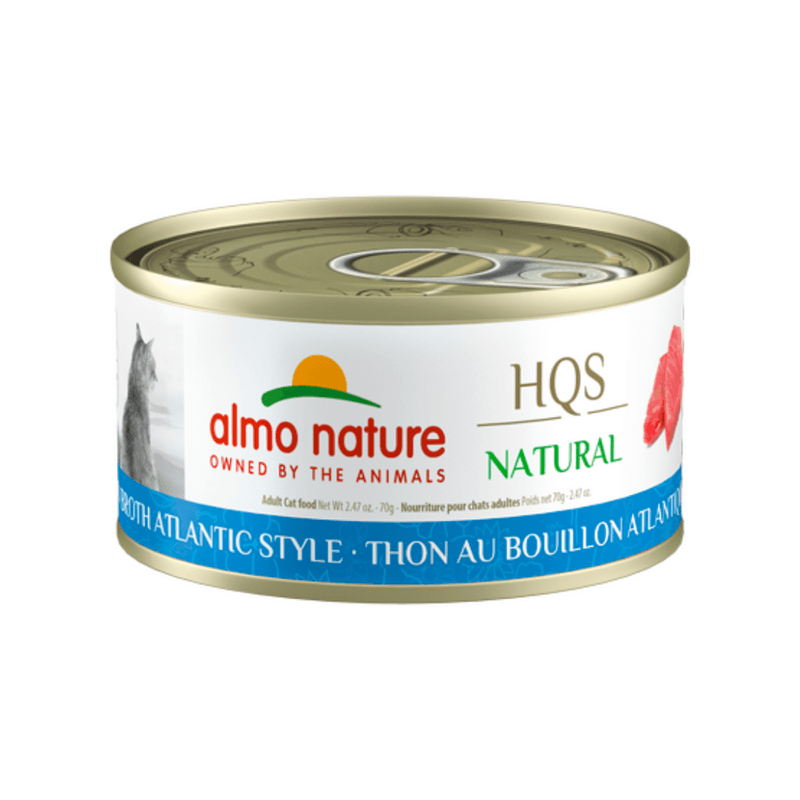 Almo Nature Wet Cat Food - HQS Natural Tuna in Broth Atlantic Style Canned (70 g)