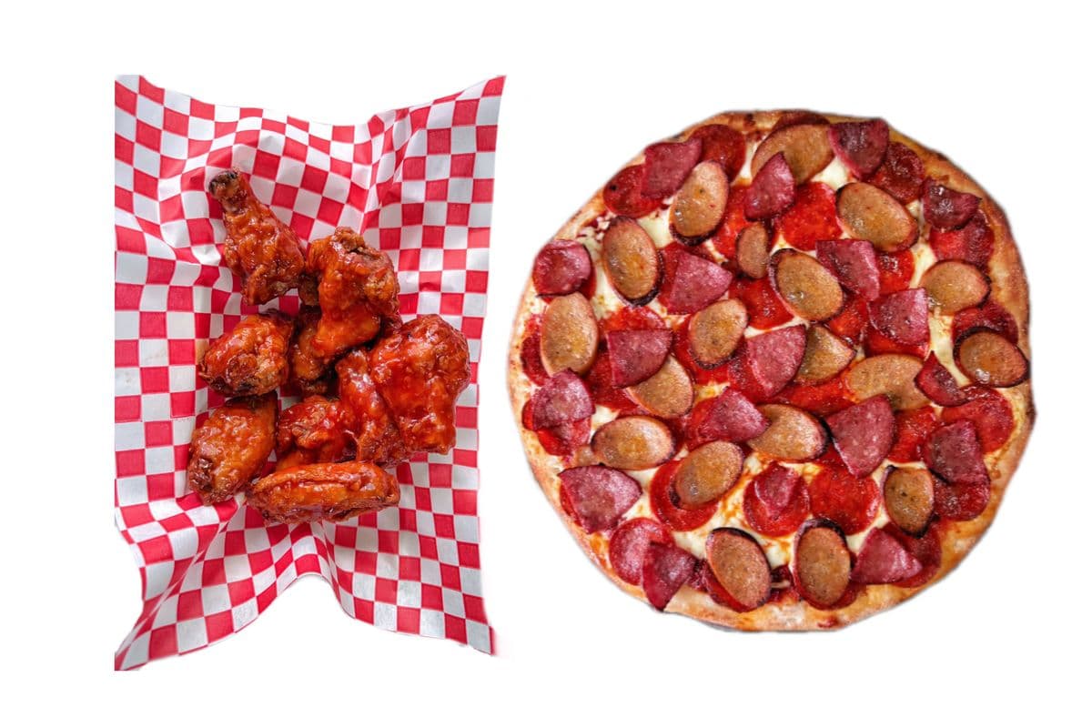Small Single Pizza and Twenty-Five wings