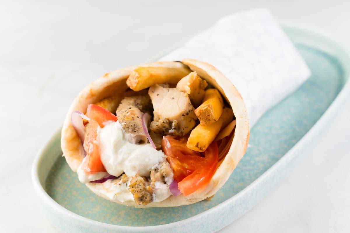 Chicken Souvlaki on a Pita
