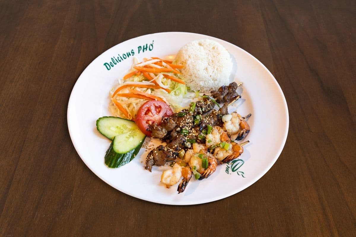 67. Pork and Prawn Skewers