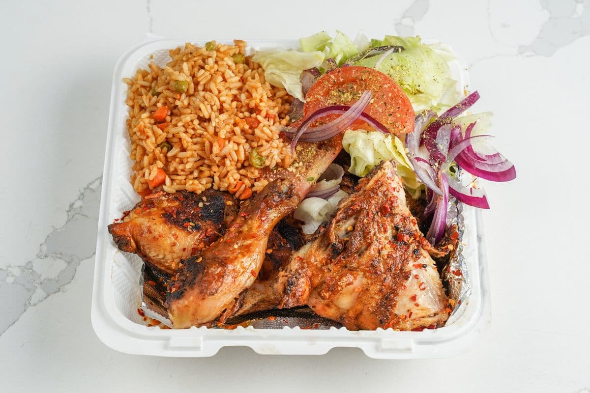 Demi poulet assiette