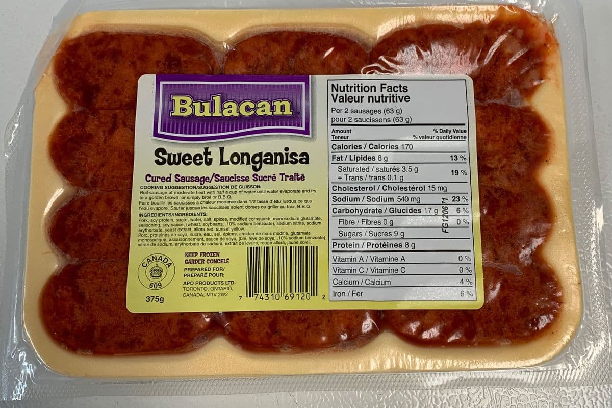 Bulacan SWEET Longganisa 375g