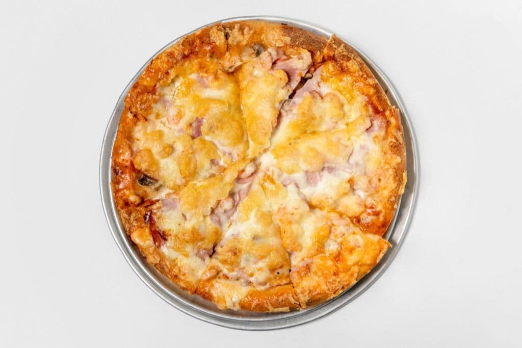 20. Small Mushroom, Shrimp, Pepperoni, and Back Bacon Pizza