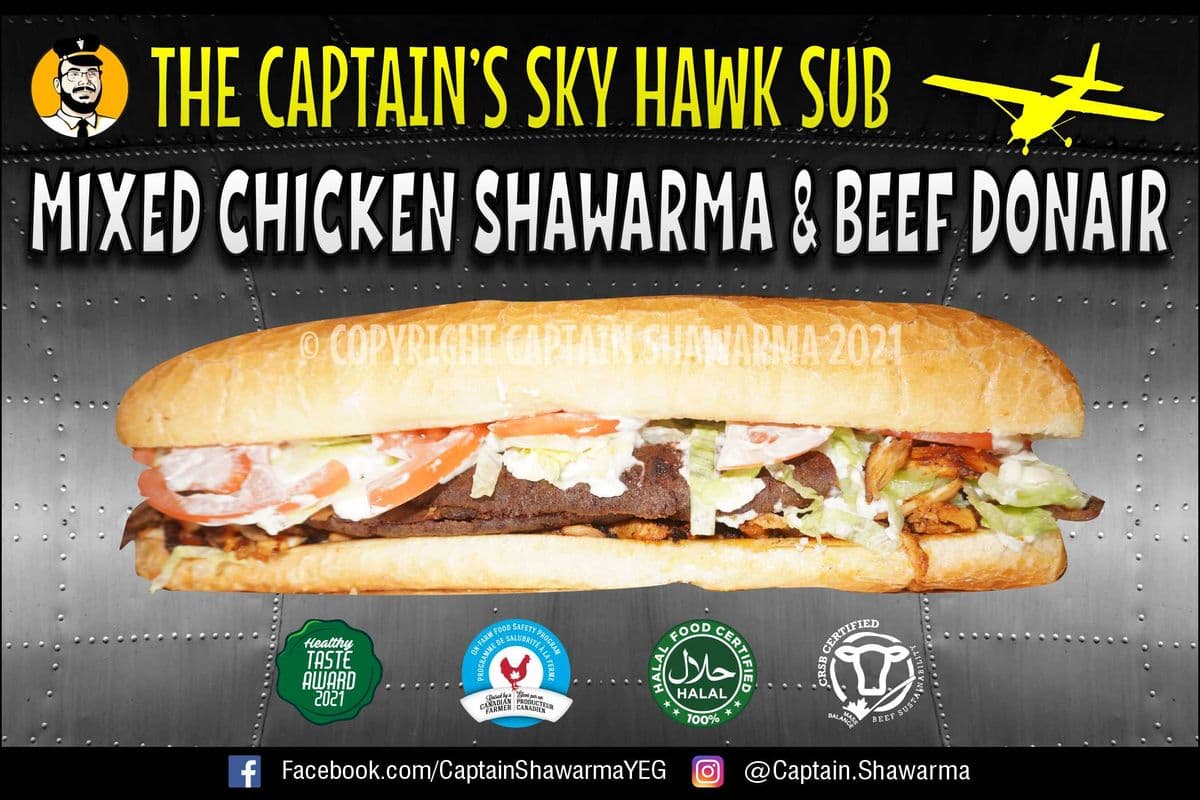 Mixed Donair and Chicken Shawarma Sub