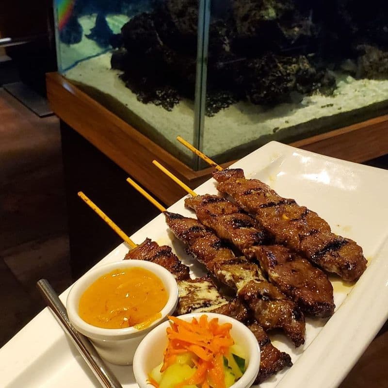 AP6. (A) "Thai Satay" with Peanut Sauce (4 Skewers)