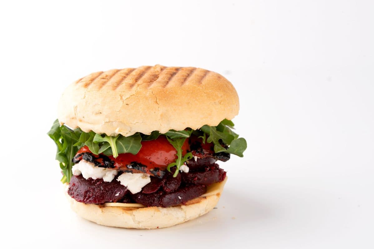 Roasted Beets, Red Peppers, and Goat Cheese
