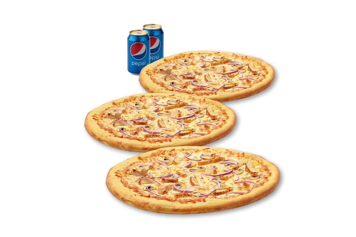 Spécial 3 Pizzas Petites - Poulet / Small 3 Pizza Special - Chicken