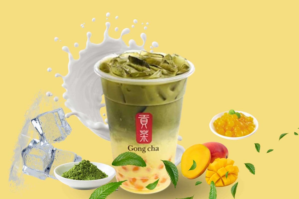 Matcha Mango Pearl Tea