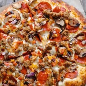 Two Large Pepperoni Pizzas and Two Dips