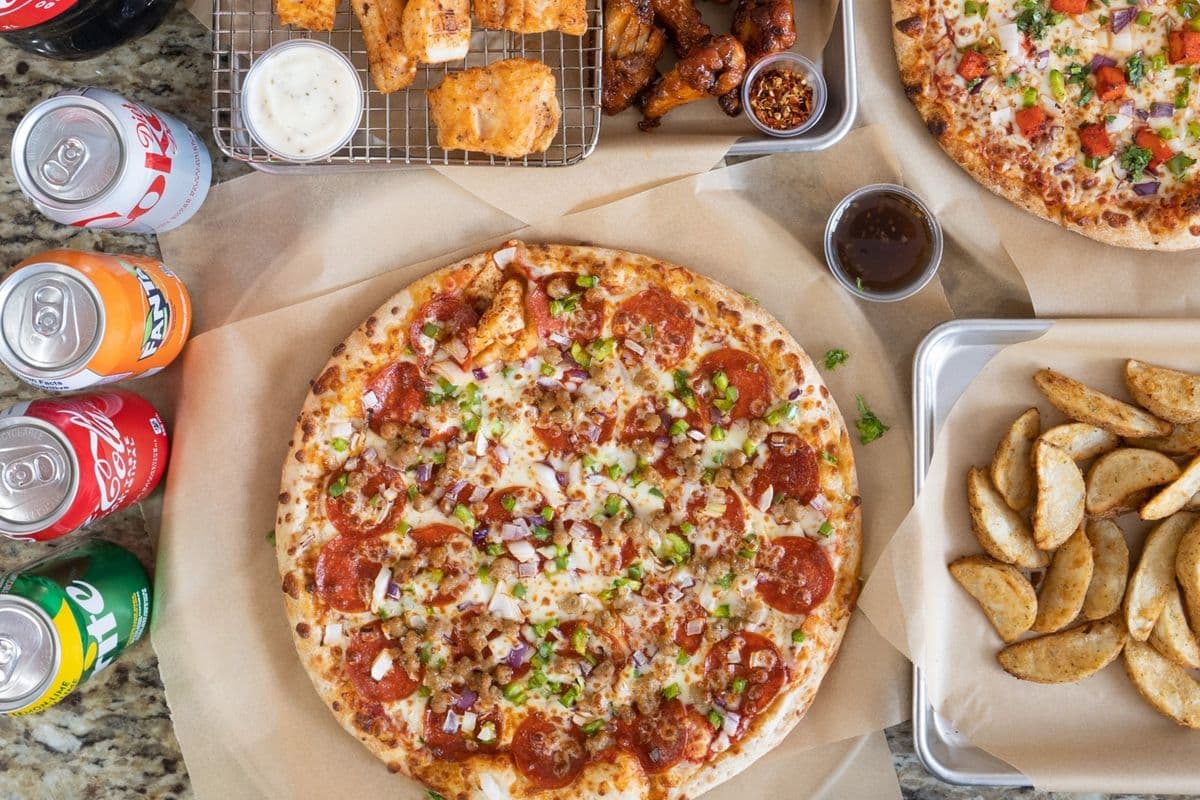 One Large Pizza with Three Toppings and Masala Fries Meal