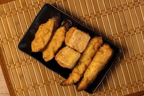 S5. 煎釀三寶 Stuffed Eggplants, Bell Pepper and Tofu