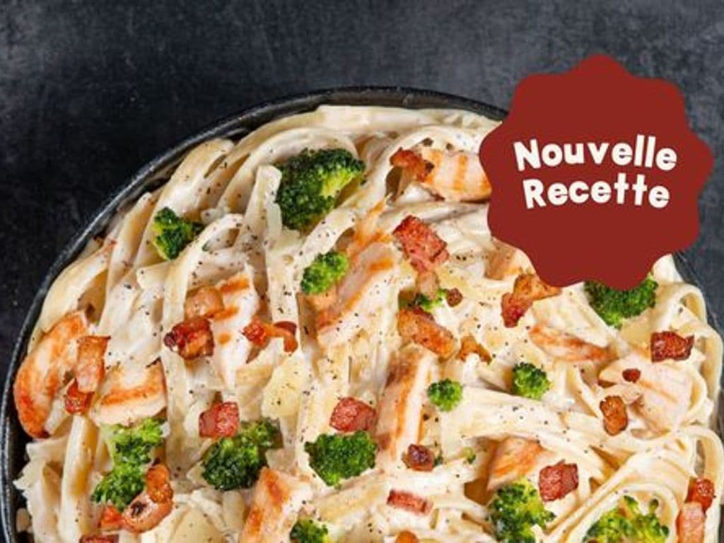 Fettuccine Poulet, Bacon et Brocoli