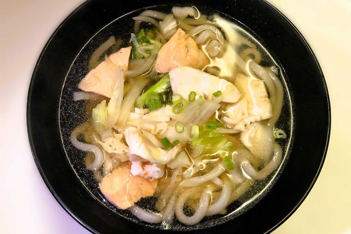 Seafood Udon (Japanese Noodle Soup)