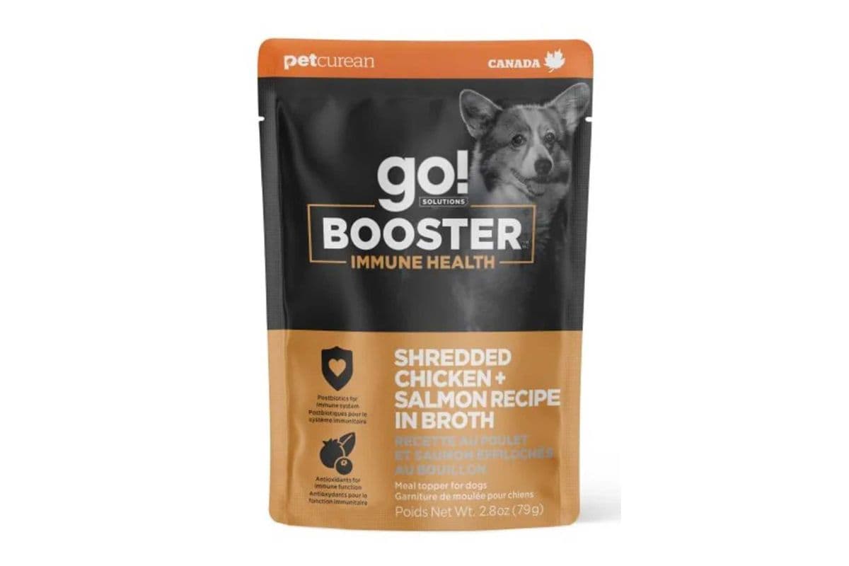 Go! Booster Immune Health Shredded Chicken And Salmon In Broth Meal Topper Dog (2.8 oz)